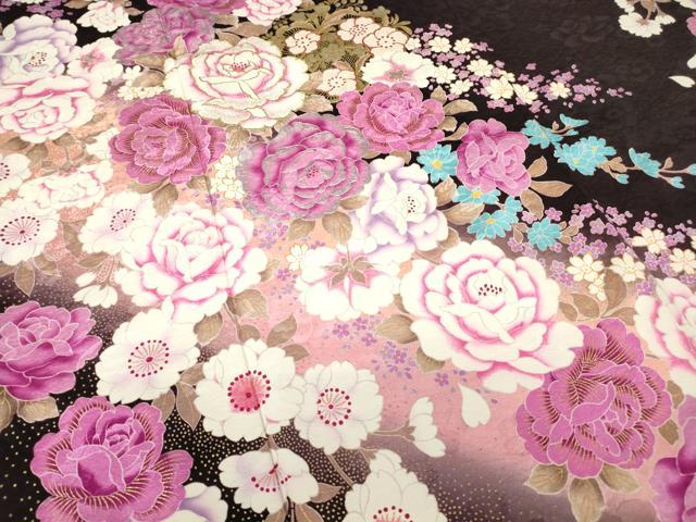 平和屋着物●豪華振袖 刺繍 ラインストーン 花尽くし 金彩 正絹 逸品 DABC3409az