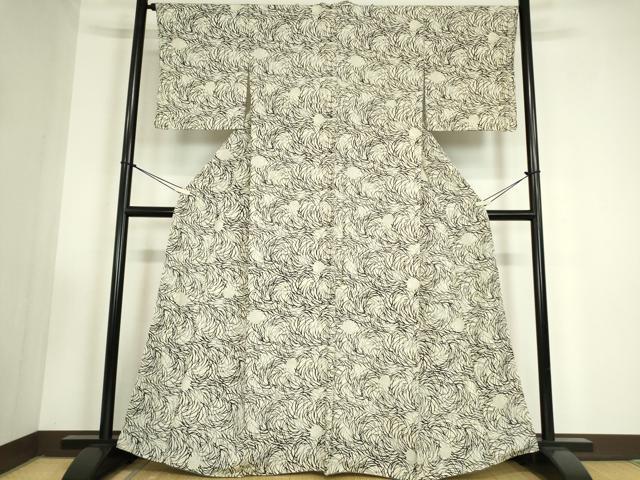 平和屋着物●上質な小紋 型染 草花文 暈し染め 正絹 逸品 DABC3421az