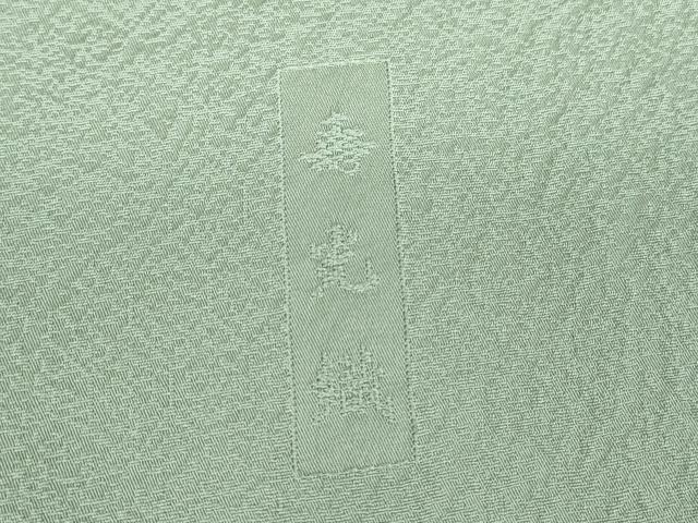 平和屋着物●上質な色無地 亀甲花地紋 寿光織 錆青磁色 正絹 逸品 DABC3424az