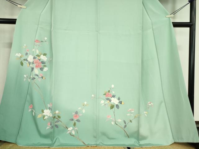 平和屋着物●訪問着 友禅 枝花文 暈し染め 正絹 逸品 DABC3426az