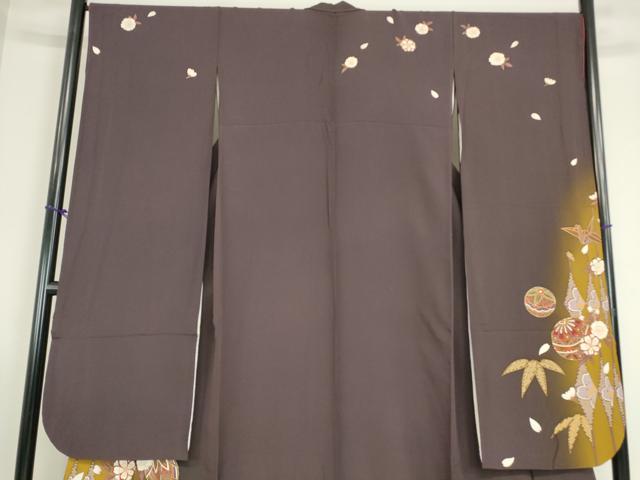 平和屋着物●豪華振袖 折鶴花毬文 暈し染め 金彩 正絹 逸品 DABC3436az
