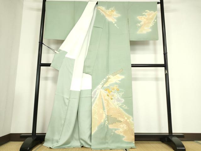 平和屋着物●創業460年・千總 訪問着 駒刺繍 霞花文 暈し染め 金彩 小田急百貨店扱い 正絹 逸品 DABC3537az