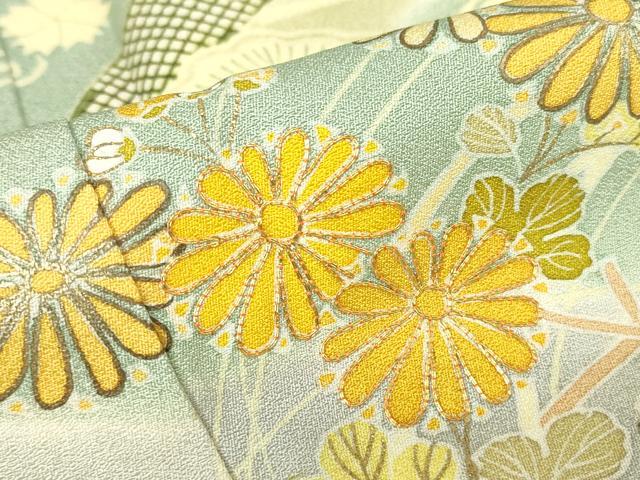 平和屋着物●創業460年・千總 訪問着 駒刺繍 霞花文 暈し染め 金彩 小田急百貨店扱い 正絹 逸品 DABC3537az