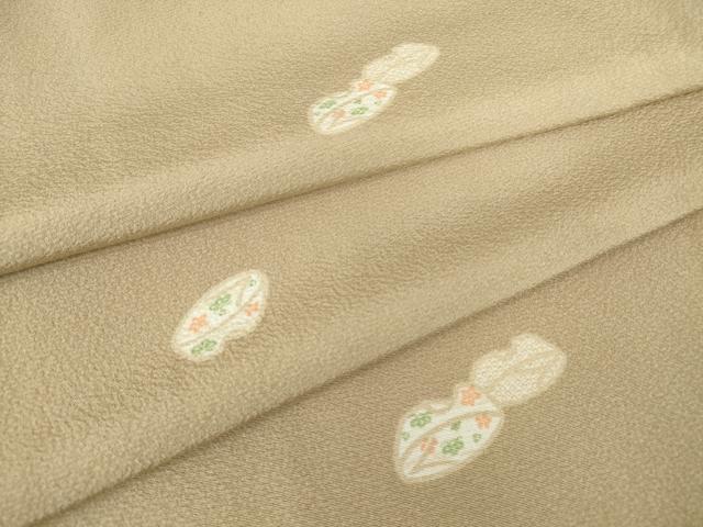 平和屋着物●上質な小紋 ぽっくり下駄 舞花文 正絹 逸品 DABC3551az
