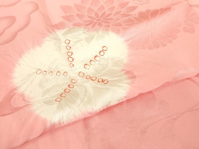 平和屋着物●振袖用長襦袢 袷 絞り 舞花文 正絹 逸品 DABC3565az