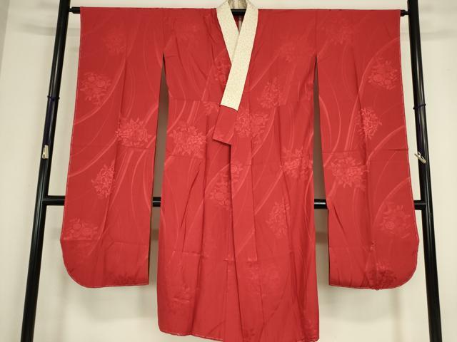 平和屋着物●振袖用長襦袢 無双仕立て 花束文 金彩 正絹 逸品 DABC3571az