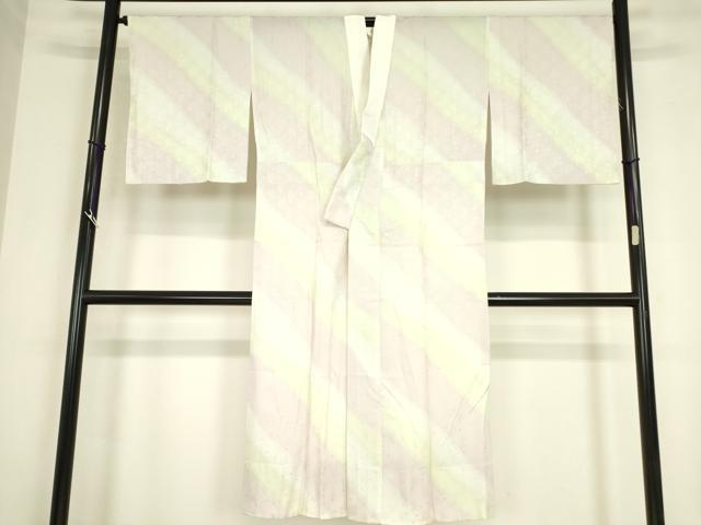 平和屋着物●長襦袢 無双仕立て 優染 市松霞文 反端付き 正絹 逸品 DABC3572az