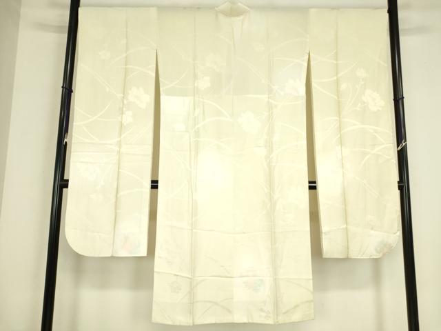 平和屋着物●振袖用長襦袢 無双仕立て 舞花文 暈し染め 正絹 逸品 DABC3573az