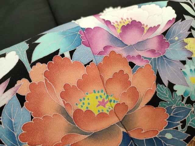 平和屋着物●豪華黒留袖 友禅 作家物 尾長鳥花文 正絹 逸品 DABC3579az