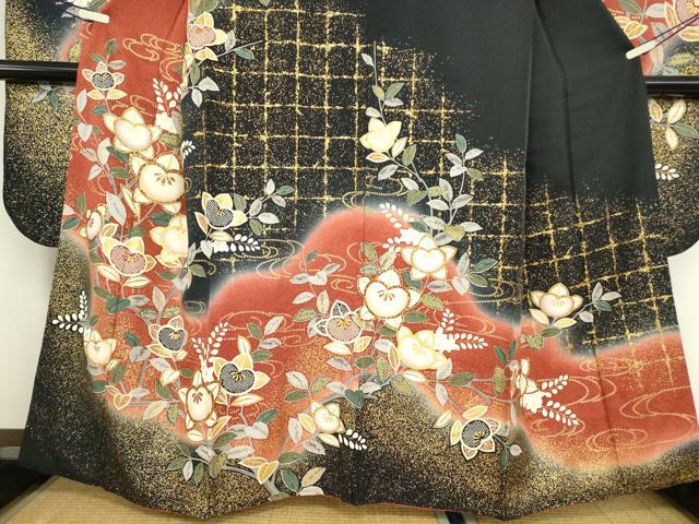 平和屋着物●豪華振袖 駒刺繍 橘 暈し染め 金彩 正絹 逸品 DABC3586az