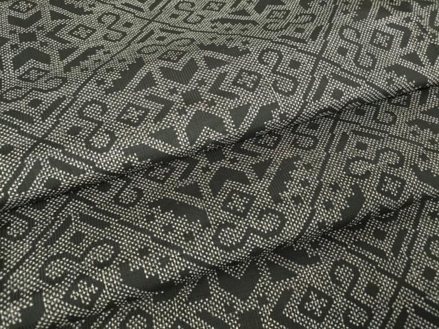 平和屋着物●本場大島紬 7マルキ 幾何学文 正絹 逸品 DABC3617az