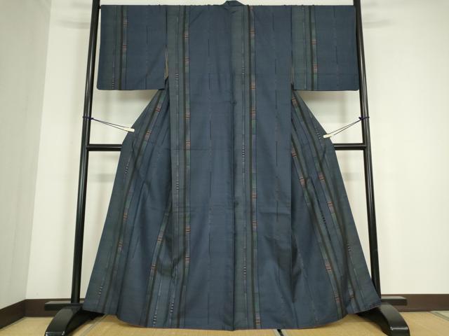 平和屋着物●本場大島紬 9マルキ 変わり縞 正絹 逸品 DABC3622az
