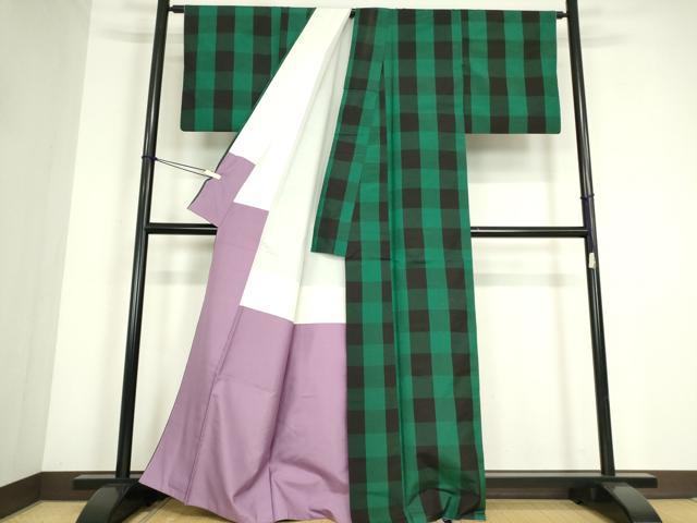 平和屋着物●本場大島紬 格子 正絹 逸品 DABC3626az