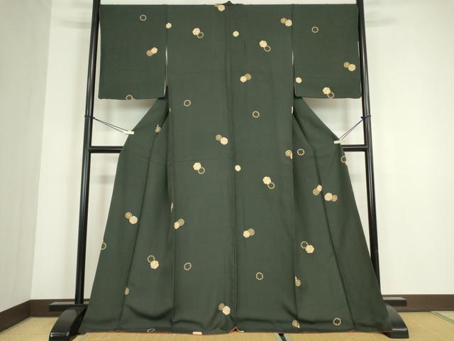 平和屋着物●上質な小紋 雪輪重ね花文 正絹 逸品 DABC3627az