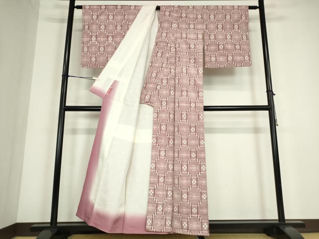 平和屋着物●本場琉球絣 紬 正絹 逸品 DABC3633az