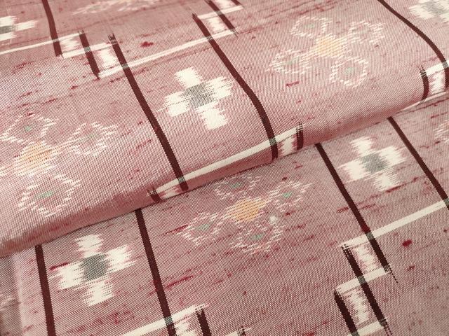 平和屋着物●本場琉球絣 紬 正絹 逸品 DABC3633az