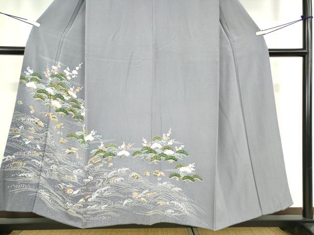 平和屋着物●訪問着 刺繍 浜松文 金彩 正絹 逸品 DABC3637az