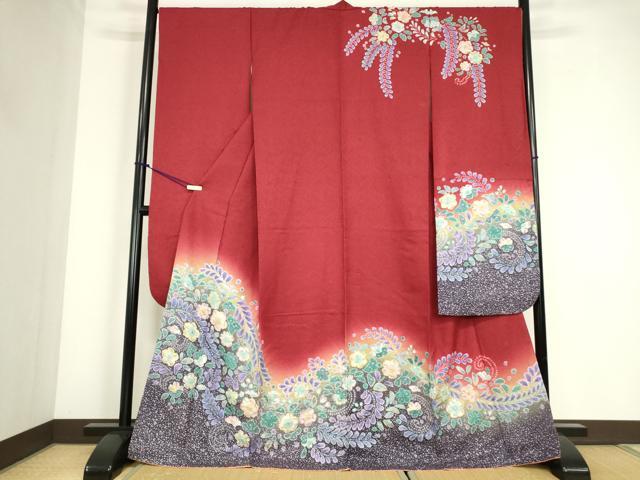 平和屋着物●豪華振袖 絞り 辻が花 暈し染め 金通し地 正絹 逸品 DABC3644az