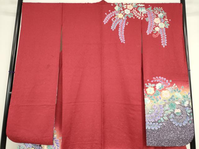 平和屋着物●豪華振袖 絞り 辻が花 暈し染め 金通し地 正絹 逸品 DABC3644az