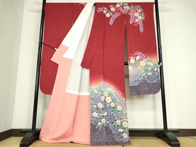 平和屋着物●豪華振袖 絞り 辻が花 暈し染め 金通し地 正絹 逸品 DABC3644az