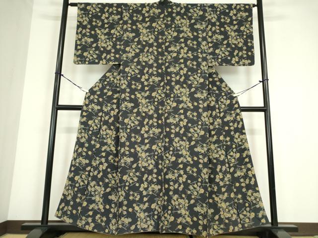 平和屋着物●上質な小紋 籬蔦の葉文 正絹 逸品 DABC3651az
