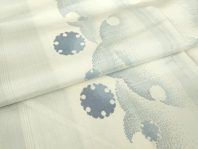 平和屋着物●本場大島紬 白大島 9マルキ 雪輪間道 正絹 逸品 DABC3658az