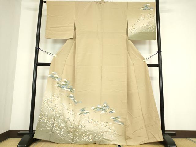 平和屋着物●訪問着 浜松風景文 暈し染め 金彩 正絹 逸品 DABC3780az