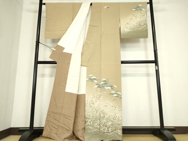 平和屋着物●訪問着 浜松風景文 暈し染め 金彩 正絹 逸品 DABC3780az