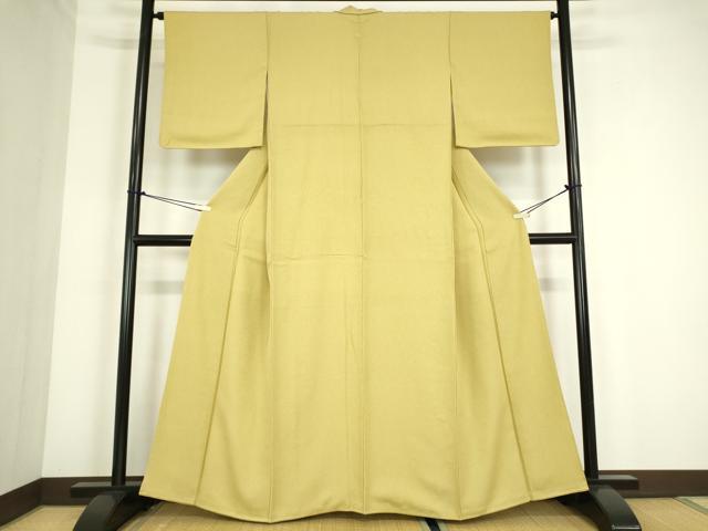 平和屋着物●上質な色無地 青朽葉色 正絹 逸品 DABC3781az