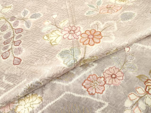 平和屋着物●訪問着 駒刺繍 絞り 松皮菱花文 金彩 正絹 逸品 DABC3784az