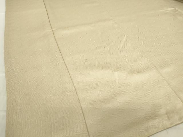 平和屋着物●上質な色無地 紗綾型地紋 練色 正絹 逸品 DABC3795az