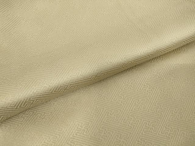 平和屋着物●上質な色無地 紗綾型地紋 練色 正絹 逸品 DABC3795az
