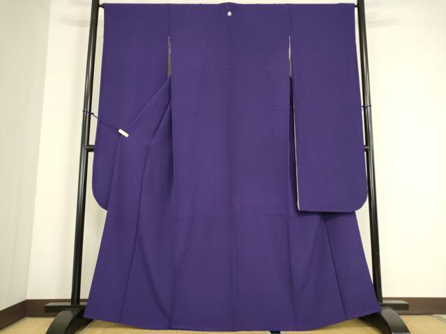 平和屋着物●豪華振袖 色無地 ディープロイヤルパープル色 正絹 逸品 DABC3809az
