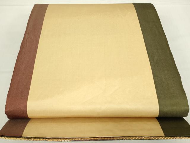 平和屋着物▼両面 六通柄袋帯 花蝶丸文 金糸 正絹 逸品 DABC3979az