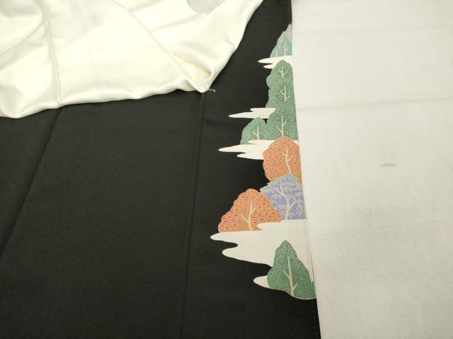 平和屋着物■豪華黒留袖 作家物 飛鶴風景文 暈し染め 正絹 逸品 DABC4521cd