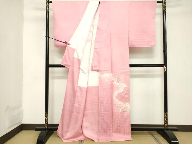 平和屋着物■訪問着 刺繍 源氏車花文 正絹 逸品 DABC4748cd