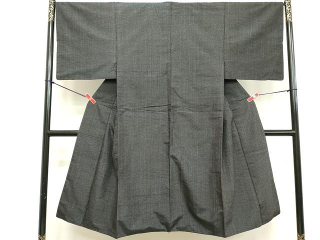 平和屋着物■男性 紬 格子 正絹 逸品 DABC4797cd
