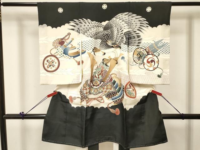 平和屋着物[]お宮参り 男の子 祝着 産着 初着 のしめ 手描き 地紙人物