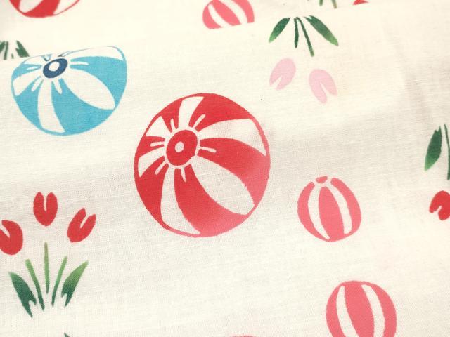 平和屋着物∴夏物 浴衣 女の子 子供 鞠洋花文 綿 逸品 DABC5271ma