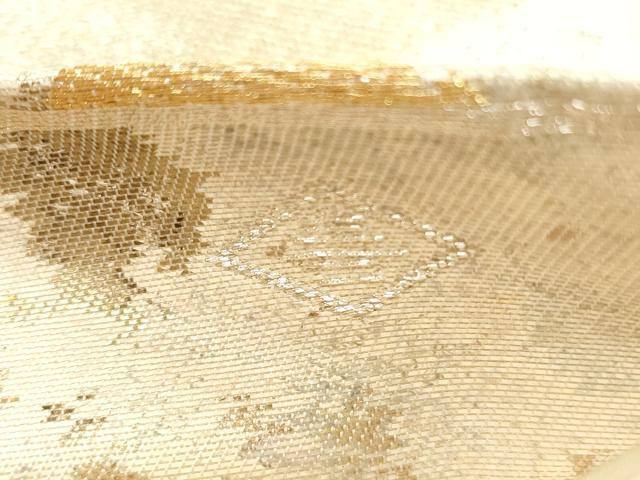 平和屋着物◎六通柄袋帯 手織 箔散らし文 金銀糸 正絹 逸品 DABC5608xg