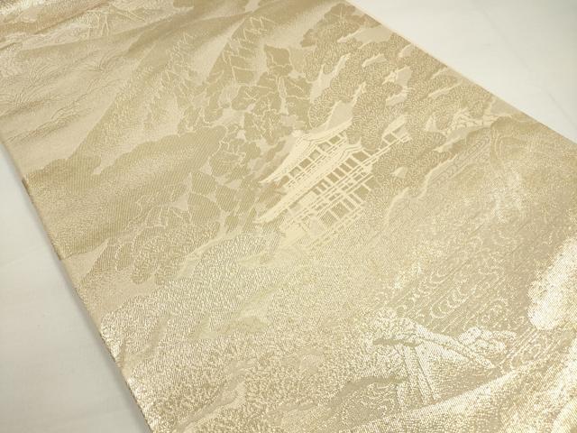 平和屋着物◎六通柄袋帯 京名所 金閣寺 金糸 正絹 逸品 DABC5670xg
