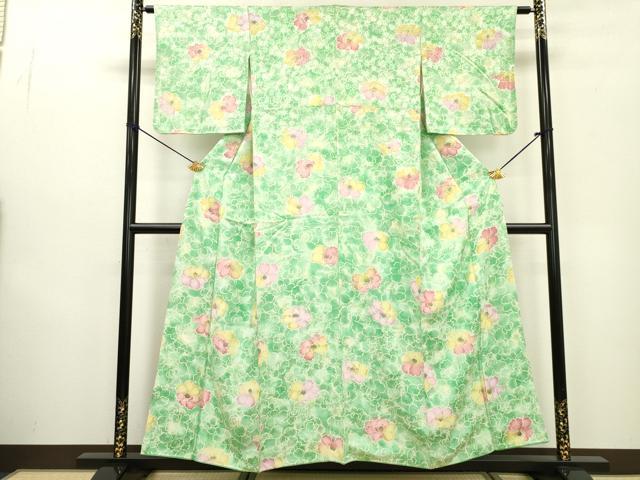 平和屋着物▼上質な小紋 舞花 暈し染 正絹 逸品 DABC6373fe
