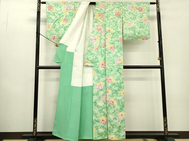 平和屋着物▼上質な小紋 舞花 暈し染 正絹 逸品 DABC6373fe