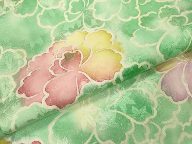 平和屋着物▼上質な小紋 舞花 暈し染 正絹 逸品 DABC6373fe