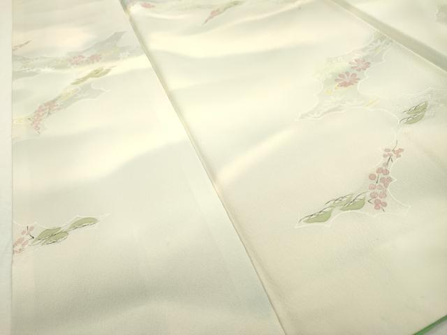 平和屋着物▼上質な小紋 地紋起こし 手描き 流水花松文 暈し染 正絹 逸品 DABC6790fe