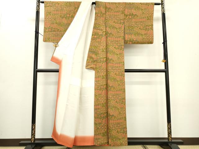 平和屋着物■上質な小紋 吉祥花文 正絹 逸品 DABC6861fe
