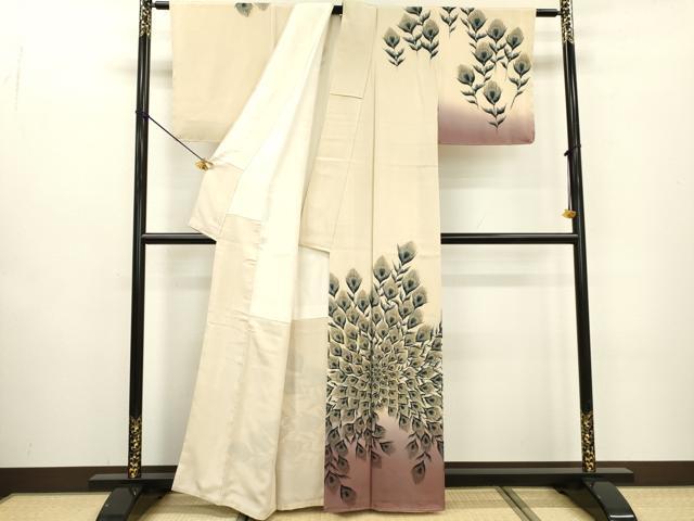 平和屋着物■訪問着 孔雀羽文 暈し染 金彩 正絹 逸品 DABC6884fe