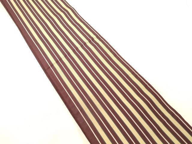 平和屋着物◎本場筑前博多織 半幅帯 間道 正絹 逸品 DABC7537ya