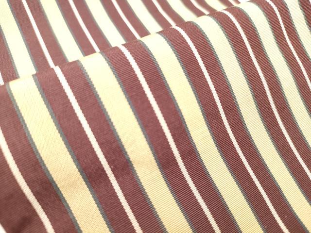 平和屋着物◎本場筑前博多織 半幅帯 間道 正絹 逸品 DABC7537ya