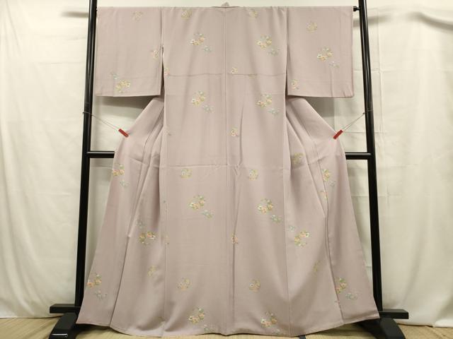 平和屋着物■上質な小紋 草花文 椿 菊 正絹 逸品 DABC7632ya